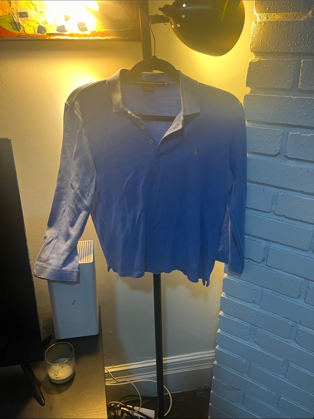 Ralph Lauren Men’s Long-Sleeve Polo - Blue with Green Pony